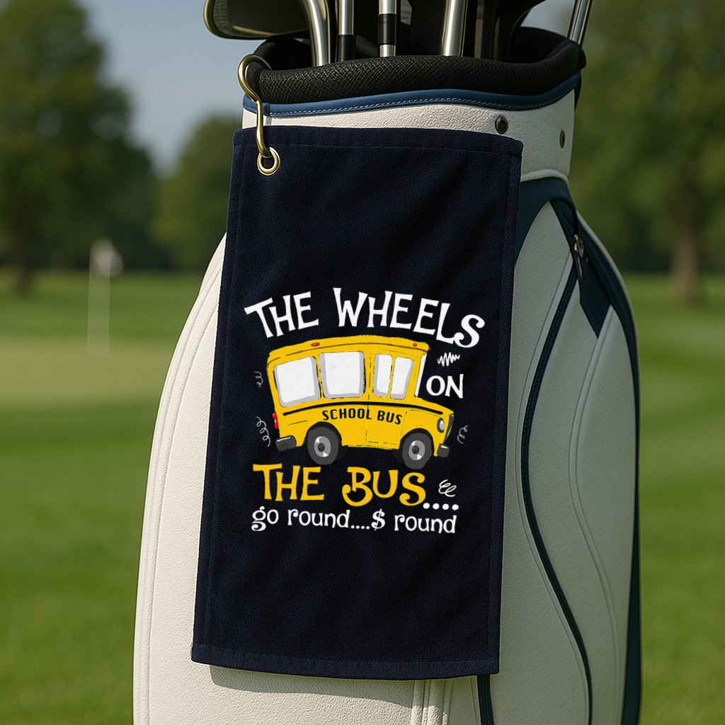 Back To School The Wheels On The Bus Golf Towel