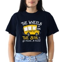 Back To School The Wheels On The Bus Crop Top
