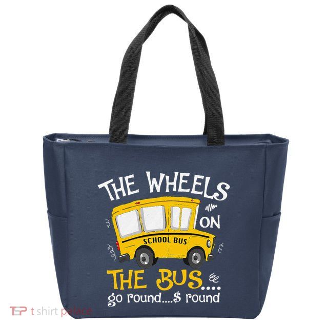 Back To School The Wheels On The Bus Zip Tote Bag