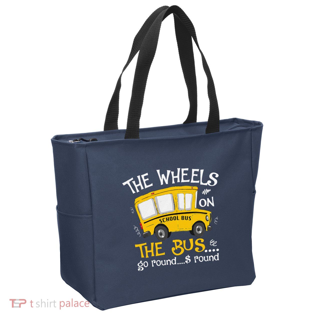 Back To School The Wheels On The Bus Zip Tote Bag