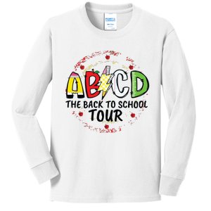 Back To School For Teachers Abcd Teacher Kids Long Sleeve Shirt