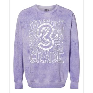 Back To School First Day Of School Typography Third Grade Gift Colorblast Crewneck Sweatshirt