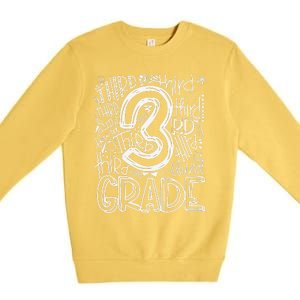 Back To School First Day Of School Typography Third Grade Gift Premium Crewneck Sweatshirt