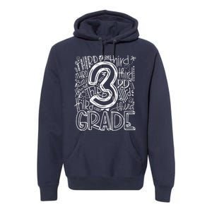 Back To School First Day Of School Typography Third Grade Gift Premium Hoodie