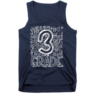 Back To School First Day Of School Typography Third Grade Gift Tank Top