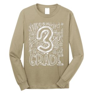 Back To School First Day Of School Typography Third Grade Gift Long Sleeve Shirt