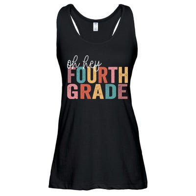 Back To School Students Teacher Oh Hey 4th Fourth Grade Ladies Essential Flowy Tank