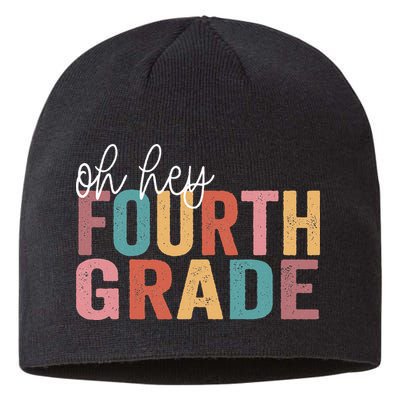 Back To School Students Teacher Oh Hey 4th Fourth Grade Sustainable Beanie