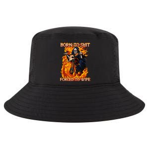 Born To Shit Forced To Wipe Funny Motorbike Skull Riding Cool Comfort Performance Bucket Hat