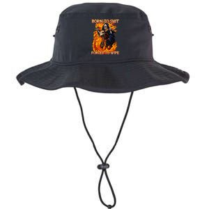 Born To Shit Forced To Wipe Funny Motorbike Skull Riding Legacy Cool Fit Booney Bucket Hat