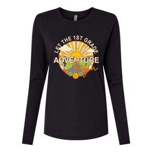 Back To School Let The 1st Grade Adventure Begin Womens Cotton Relaxed Long Sleeve T-Shirt