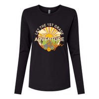 Back To School Let The 1st Grade Adventure Begin Womens Cotton Relaxed Long Sleeve T-Shirt