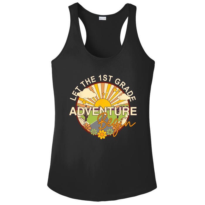 Back To School Let The 1st Grade Adventure Begin Ladies PosiCharge Competitor Racerback Tank