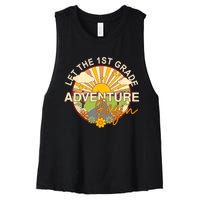 Back To School Let The 1st Grade Adventure Begin Women's Racerback Cropped Tank