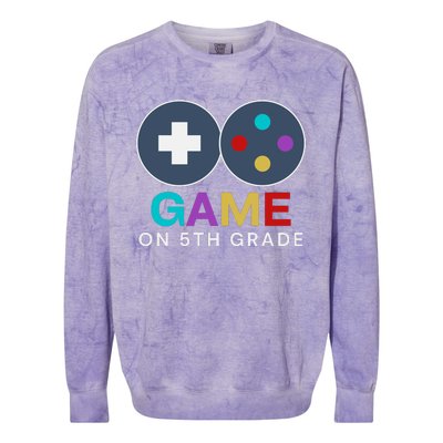 Back To School Game On 5th Grade Funny Gamer Colorblast Crewneck Sweatshirt