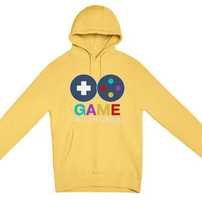 Back To School Game On 5th Grade Funny Gamer Premium Pullover Hoodie