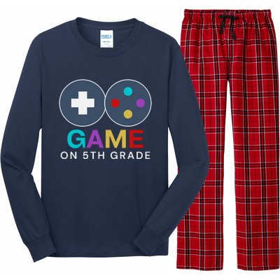 Back To School Game On 5th Grade Funny Gamer Long Sleeve Pajama Set