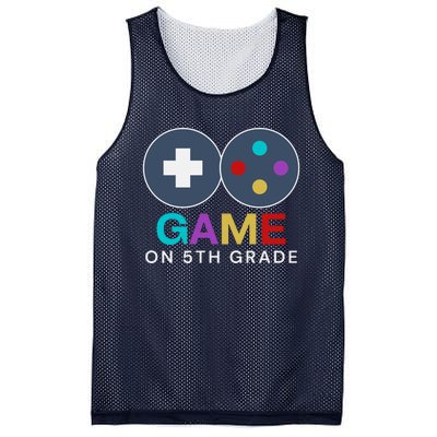 Back To School Game On 5th Grade Funny Gamer Mesh Reversible Basketball Jersey Tank