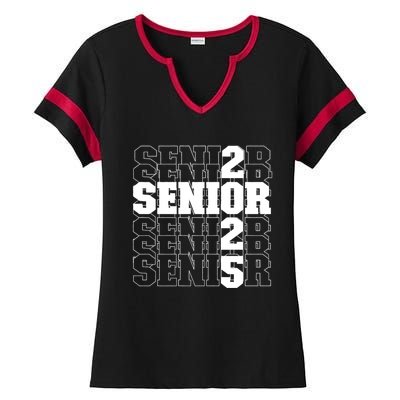 Back To School Officially A Senior Senior Class Of 2025 Ladies Halftime Notch Neck Tee