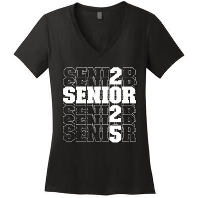 Back To School Officially A Senior Senior Class Of 2025 Women's V-Neck T-Shirt