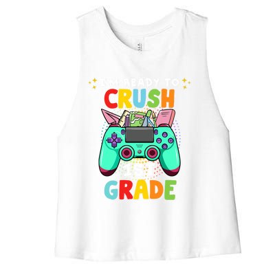 Back To School Im Ready To Crush 1St Grade Video Game Meaningful Gift Women's Racerback Cropped Tank