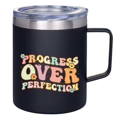 Back To School Progress Over Perfection Motivational Gifts 12oz Stainless Steel Coffee Mug
