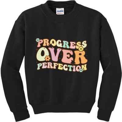 Back To School Progress Over Perfection Motivational Gifts Kids Sweatshirt