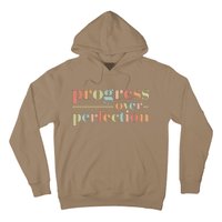 Back To School Progress Over Perfection Vintage Teachers Hoodie