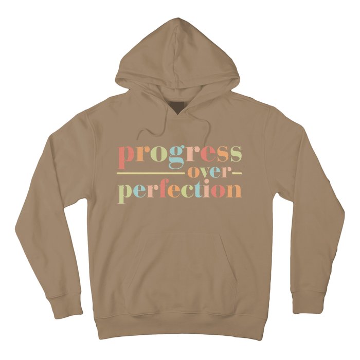 Back To School Progress Over Perfection Vintage Teachers Hoodie