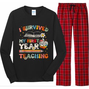 Back To School I Survived My First Year Of Teaching Groovy Long Sleeve Pajama Set