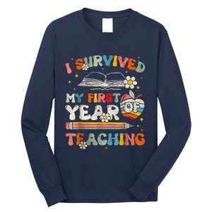 Back To School I Survived My First Year Of Teaching Groovy Long Sleeve Shirt