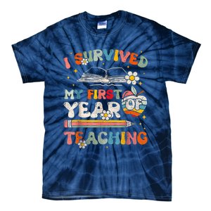 Back To School I Survived My First Year Of Teaching Groovy Tie-Dye T-Shirt