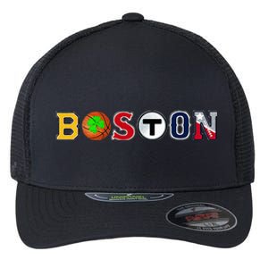 Bawston Townie Sports Flexfit Unipanel Trucker Cap