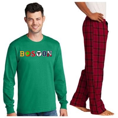 Bawston Townie Sports Long Sleeve Pajama Set