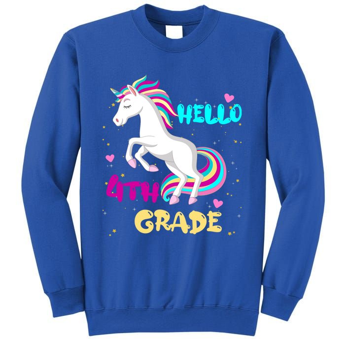 Back To School Unicorn Hello First Day Of Fourth Grade Gift Sweatshirt