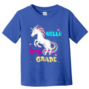 Back To School Unicorn Hello First Day Of Fourth Grade Gift Toddler T-Shirt