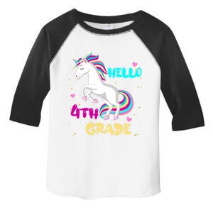 Back To School Unicorn Hello First Day Of Fourth Grade Gift Toddler Fine Jersey T-Shirt