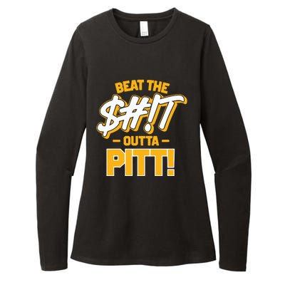 Beat The Shit Outta Pitt West Virginia Womens CVC Long Sleeve Shirt