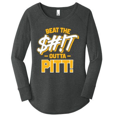 Beat The Shit Outta Pitt West Virginia Women's Perfect Tri Tunic Long Sleeve Shirt