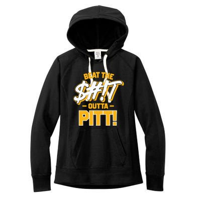 Beat The Shit Outta Pitt West Virginia Women's Fleece Hoodie