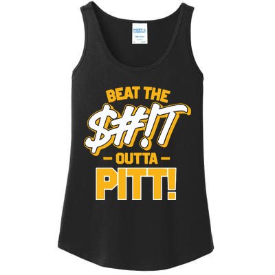 Beat The Shit Outta Pitt West Virginia Ladies Essential Tank