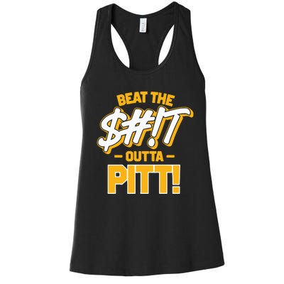 Beat The Shit Outta Pitt West Virginia Women's Racerback Tank