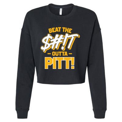 Beat The Shit Outta Pitt West Virginia Cropped Pullover Crew