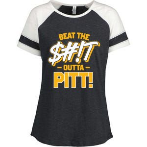 Beat The Shit Outta Pitt West Virginia Enza Ladies Jersey Colorblock Tee