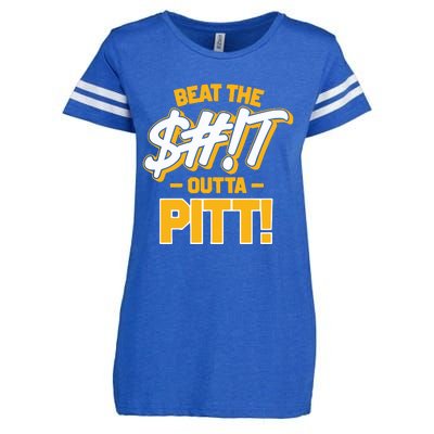 Beat The Shit Outta Pitt West Virginia Enza Ladies Jersey Football T-Shirt