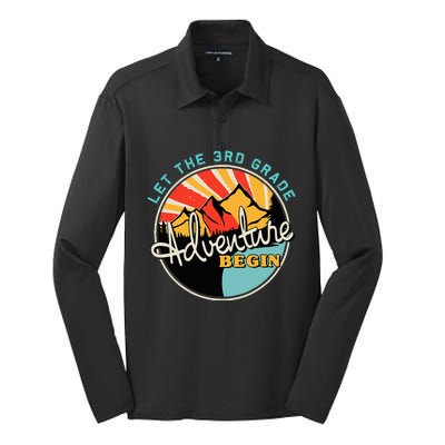 Back To School Let The 3rd Grade Adventure Begin Third Grade Silk Touch Performance Long Sleeve Polo