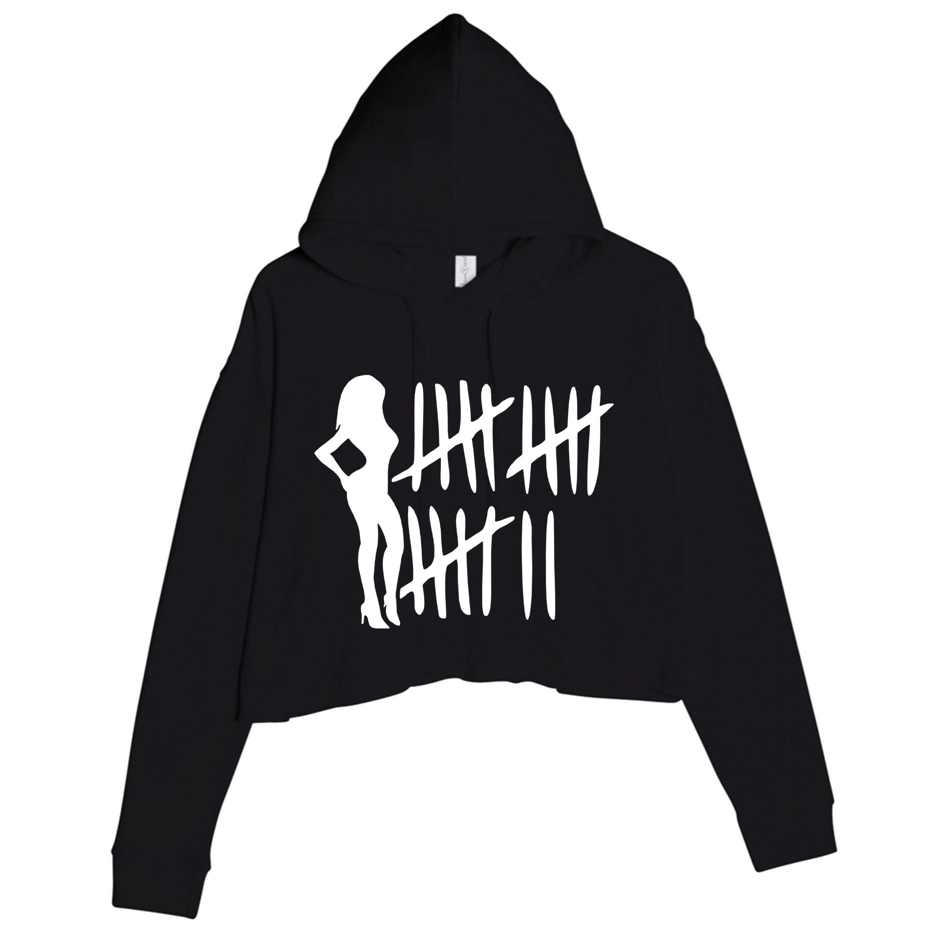 Bitch Tally Sheet Bitch Crop Fleece Hoodie