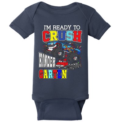 Back To School Monster Truck Crush Kindergarten Autism Gift Baby Bodysuit