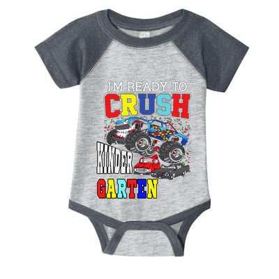 Back To School Monster Truck Crush Kindergarten Autism Gift Infant Baby Jersey Bodysuit