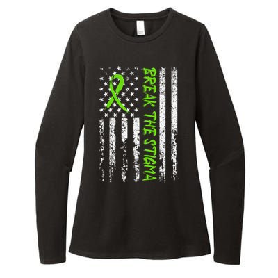 Break The Stigma Green Mental Health Awareness Womens CVC Long Sleeve Shirt